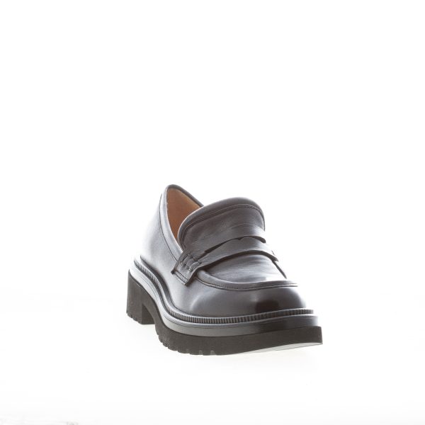 MARA BINI donna mocassino Hester in pelle NERO con fascetta. Tacco 4,5 cm. Suola carrarmato - immagine 2
