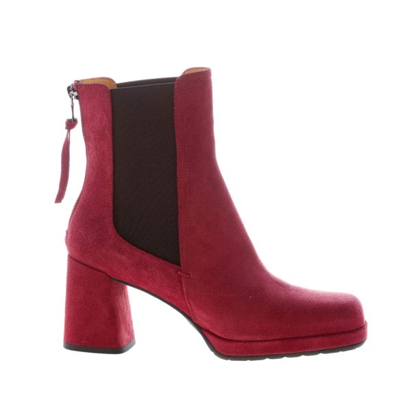 MARA BINI donna stivaletto Alma in camoscio BURGUNDY con zip. Suola platform. Tacco 7 cm