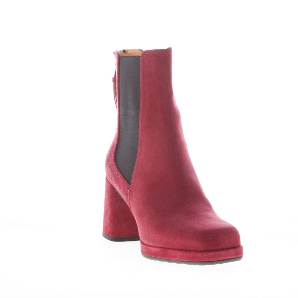 MARA BINI donna stivaletto Alma in camoscio BURGUNDY con zip. Suola platform. Tacco 7 cm - immagine 2