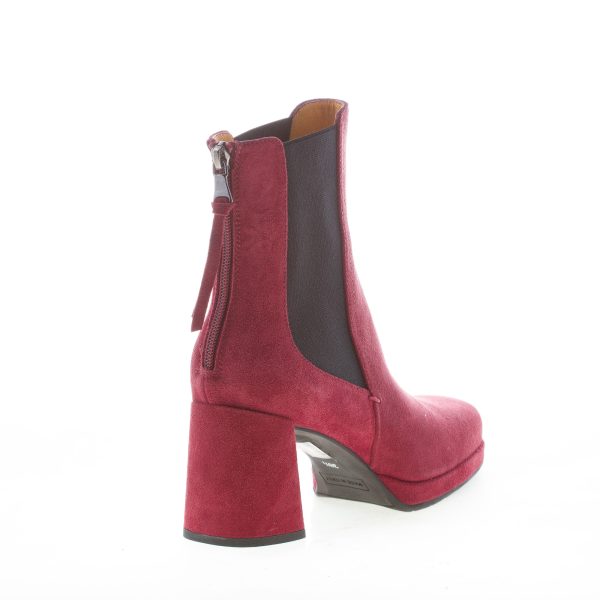 MARA BINI donna stivaletto Alma in camoscio BURGUNDY con zip. Suola platform. Tacco 7 cm - immagine 3