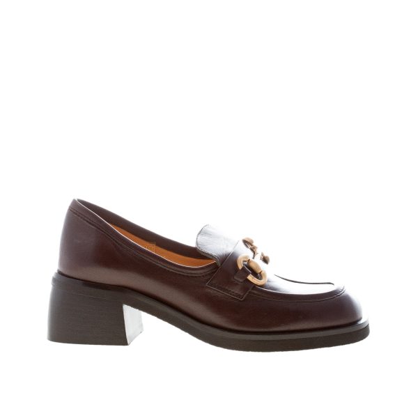 MARA BINI donna mocassino Evy in nappa MARRONE CAFFE' con morsetto. Tacco 5 cm