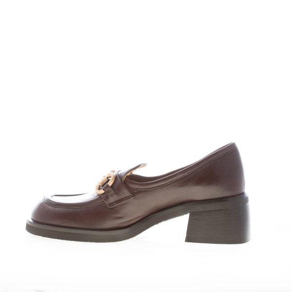 MARA BINI donna mocassino Evy in nappa MARRONE CAFFE' con morsetto. Tacco 5 cm - immagine 4