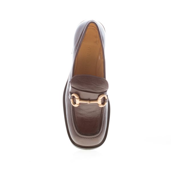 MARA BINI donna mocassino Evy in nappa MARRONE CAFFE' con morsetto. Tacco 5 cm - immagine 5