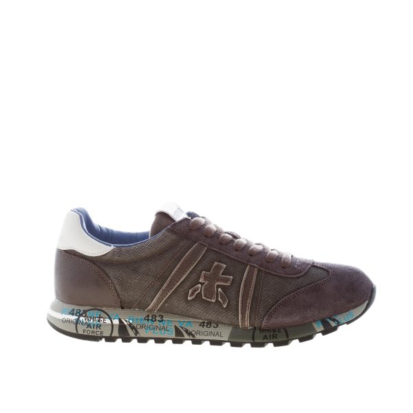 PREMIATA uomo sneaker Lucy 7768 in tessuto tecnico e camoscio ANTRACITE e MARRONE