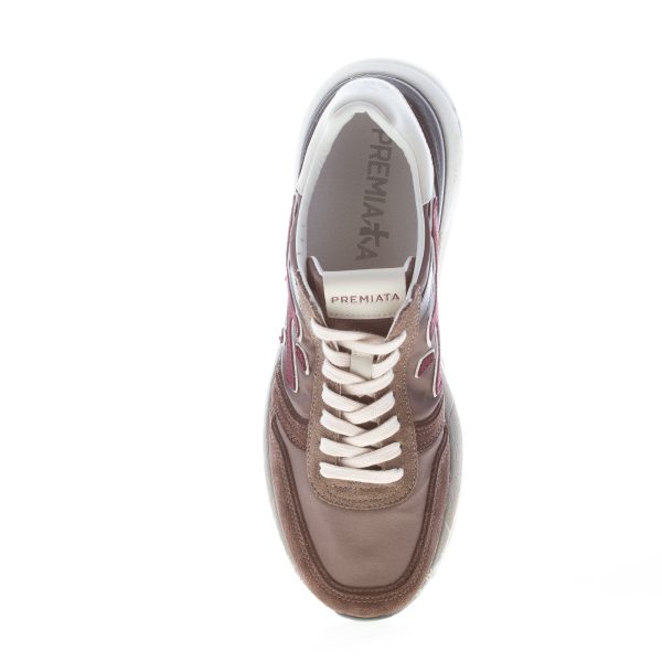 PREMIATA uomo sneaker Mick 7714 in tessuto tecnico e camoscio MARRONE più bordeaux - immagine 5