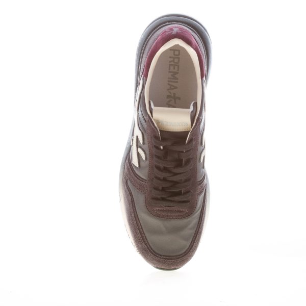 PREMIATA uomo sneaker Mick 7719 in camoscio TESTA DI MORO e tessuto grigio - immagine 5