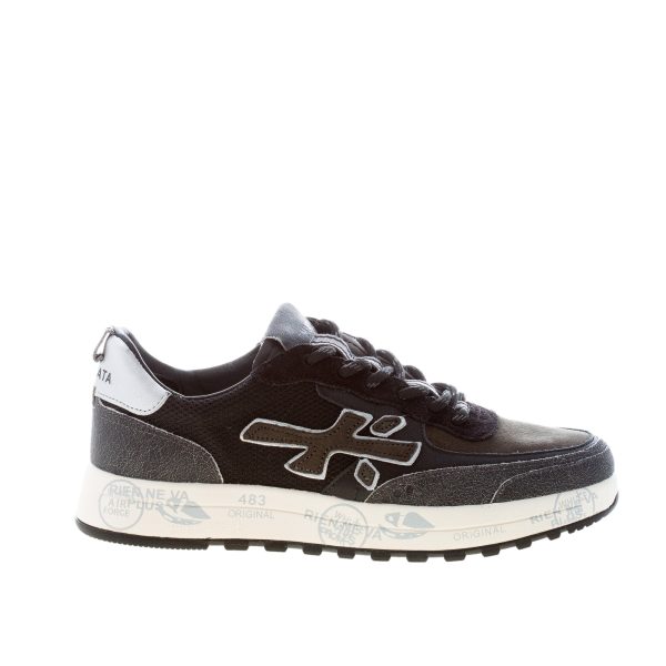 PREMIATA uomo sneaker Nous 7723 in tessuto e nabuk NERO FANGO