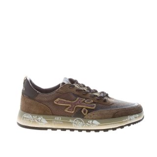 PREMIATA uomo sneaker Nous 7731 in camoscio e tessuto a rete OLIVA e MARRONE