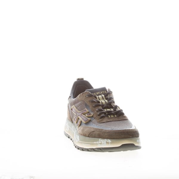 PREMIATA uomo sneaker Nous 7731 in camoscio e tessuto a rete OLIVA e MARRONE - immagine 2