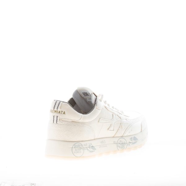 PREMIATA uomo sneaker Nous 7733 in pelle martellata e camoscio AVORIO - immagine 3