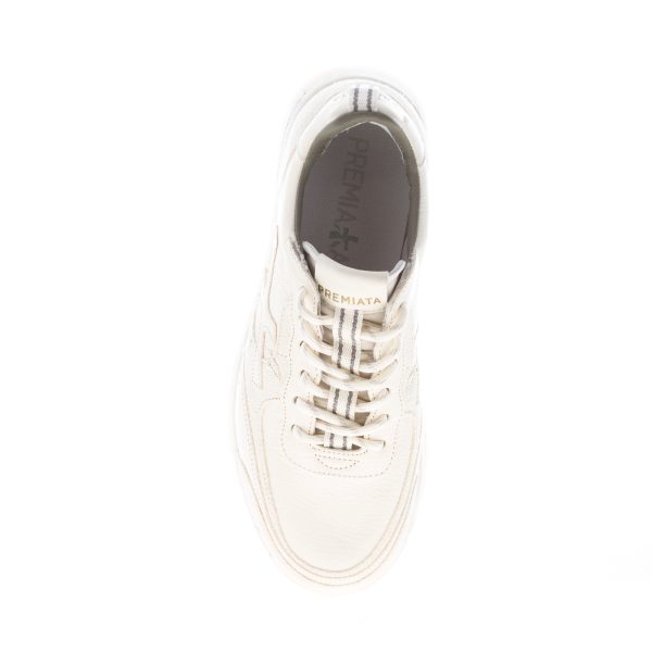PREMIATA uomo sneaker Nous 7733 in pelle martellata e camoscio AVORIO - immagine 5