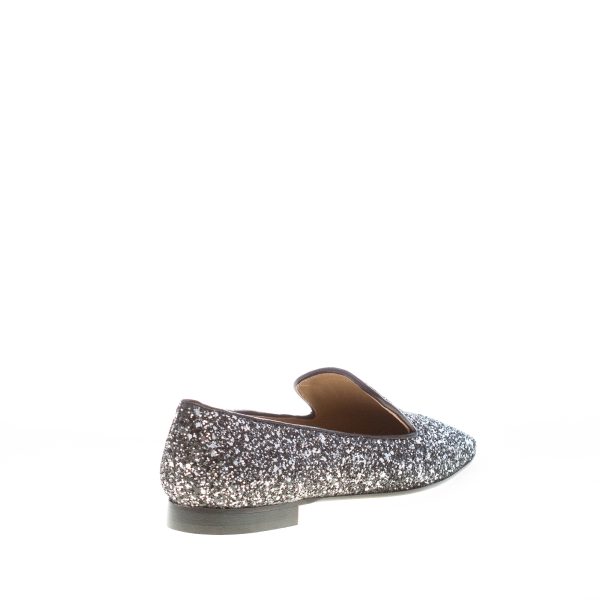 MARIA CRISTINA donna slipper in pelle con finitura glitter NERO ACCIAIO - immagine 3
