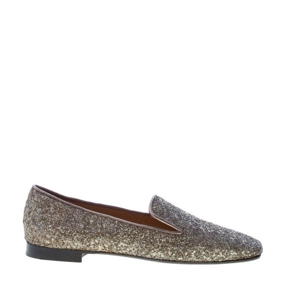 MARIA CRISTINA donna slipper in pelle con finitura glitter BRONZO