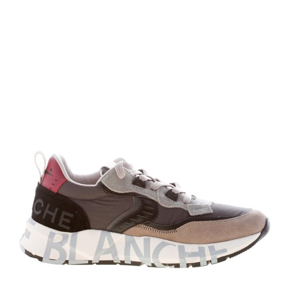VOILE BLANCHE uomo sneaker Club01 in camoscio e tessuto TORTORA ANTRACITE