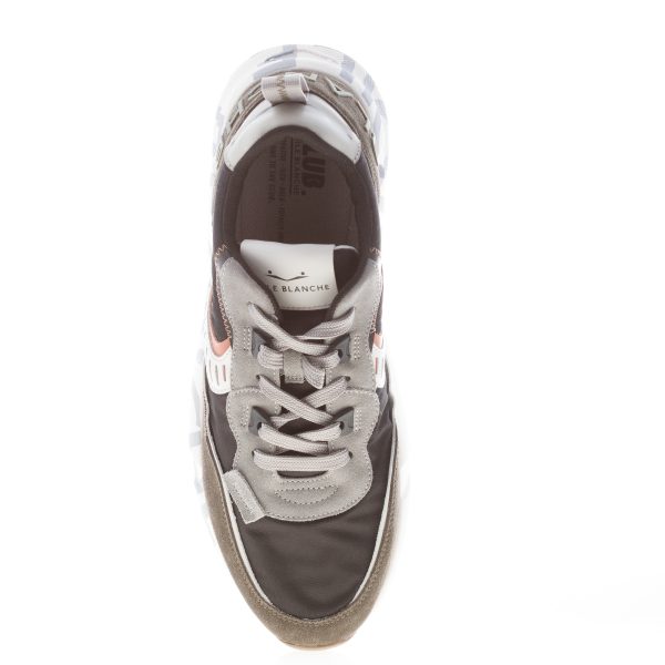 VOILE BLANCHE uomo sneaker Club01 in camoscio e tessuto VERDE NERO GRIGIO - immagine 5
