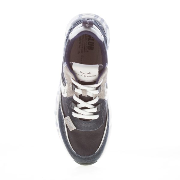 VOILE BLANCHE uomo sneaker Club01 in camoscio e tessuto tecnico BLU BIANCO - immagine 5