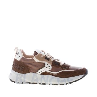 VOILE BLANCHE uomo sneaker Club01 in camoscio e tessuto tecnico MARRONE e TAUPE