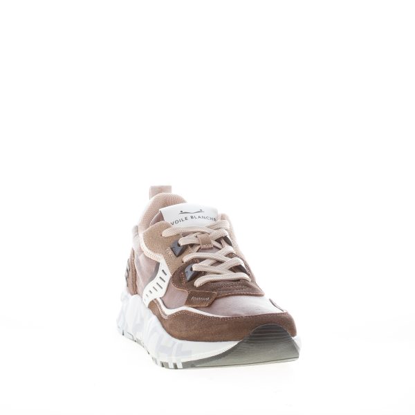 VOILE BLANCHE uomo sneaker Club01 in camoscio e tessuto tecnico MARRONE e TAUPE - immagine 2