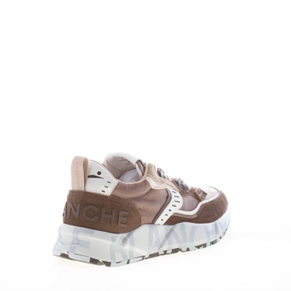 VOILE BLANCHE uomo sneaker Club01 in camoscio e tessuto tecnico MARRONE e TAUPE - immagine 3