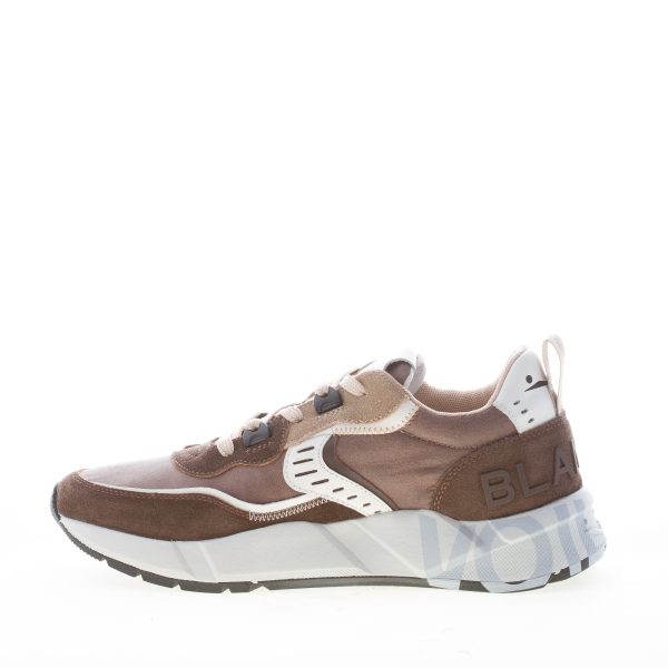 VOILE BLANCHE uomo sneaker Club01 in camoscio e tessuto tecnico MARRONE e TAUPE - immagine 4
