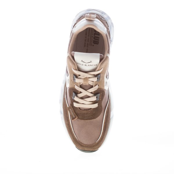 VOILE BLANCHE uomo sneaker Club01 in camoscio e tessuto tecnico MARRONE e TAUPE - immagine 5