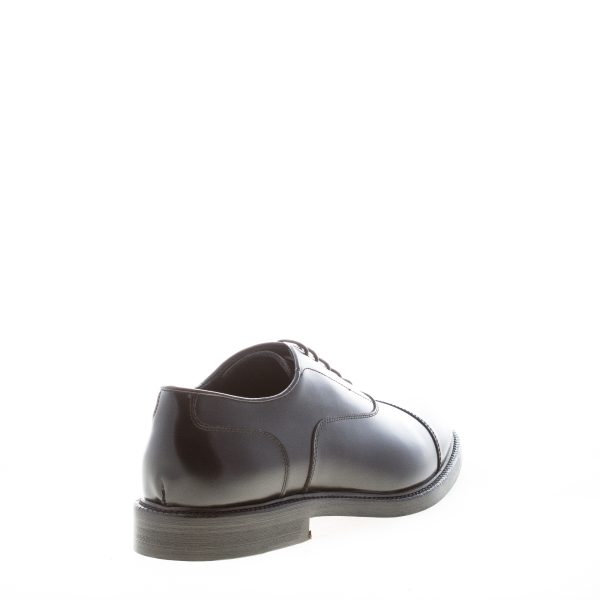 JEROLD WILTON uomo scarpa francesina in pelle spazzolata NERO con cucitura. Suola cuoio - immagine 3