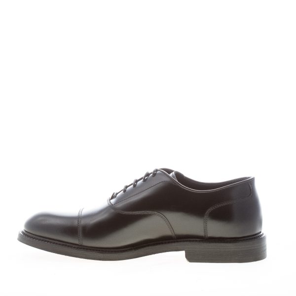 JEROLD WILTON uomo scarpa francesina in pelle spazzolata NERO con cucitura. Suola cuoio - immagine 4
