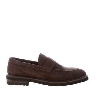 JEROLD WILTON uomo mocassino in crosta MOKA con mascherina penny. Suola gomma