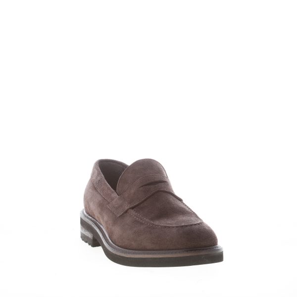 JEROLD WILTON uomo mocassino in crosta MOKA con mascherina penny. Suola gomma - immagine 2