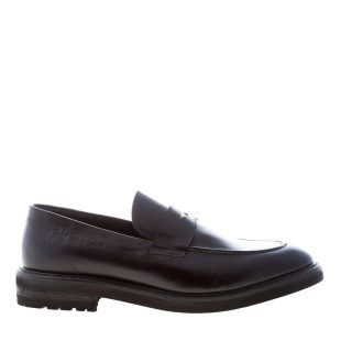 JEROLD WILTON uomo mocassino in pelle NERO con mascherina penny. Suola gomma