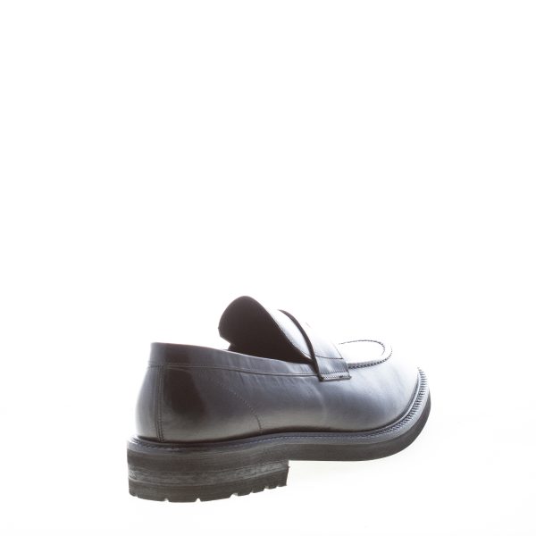 JEROLD WILTON uomo mocassino in pelle NERO con mascherina penny. Suola gomma - immagine 3