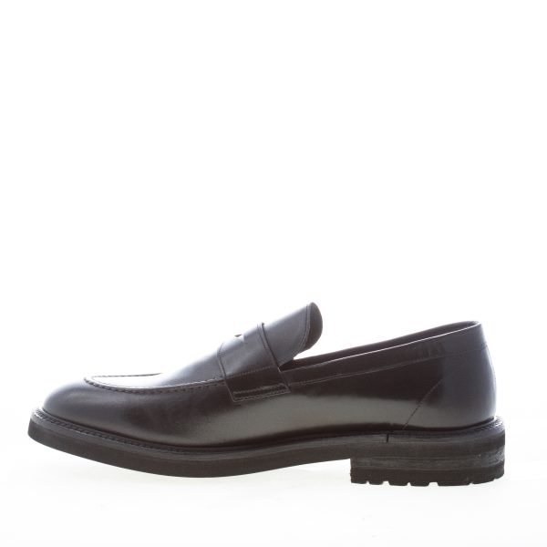 JEROLD WILTON uomo mocassino in pelle NERO con mascherina penny. Suola gomma - immagine 4