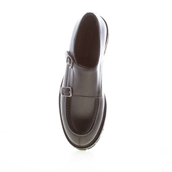 JEROLD WILTON donna scarpa con doppia fibbia in pelle NERO. Suola gomma - immagine 5