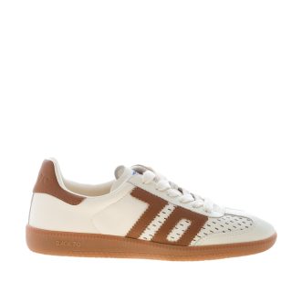 BACK 70 donna sneaker Cloud in pelle BURRO e CUOIO con intagli
