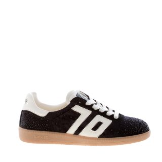BACK 70 donna sneaker Cloud Star 101 in velluto BLACK BUTTER con strass