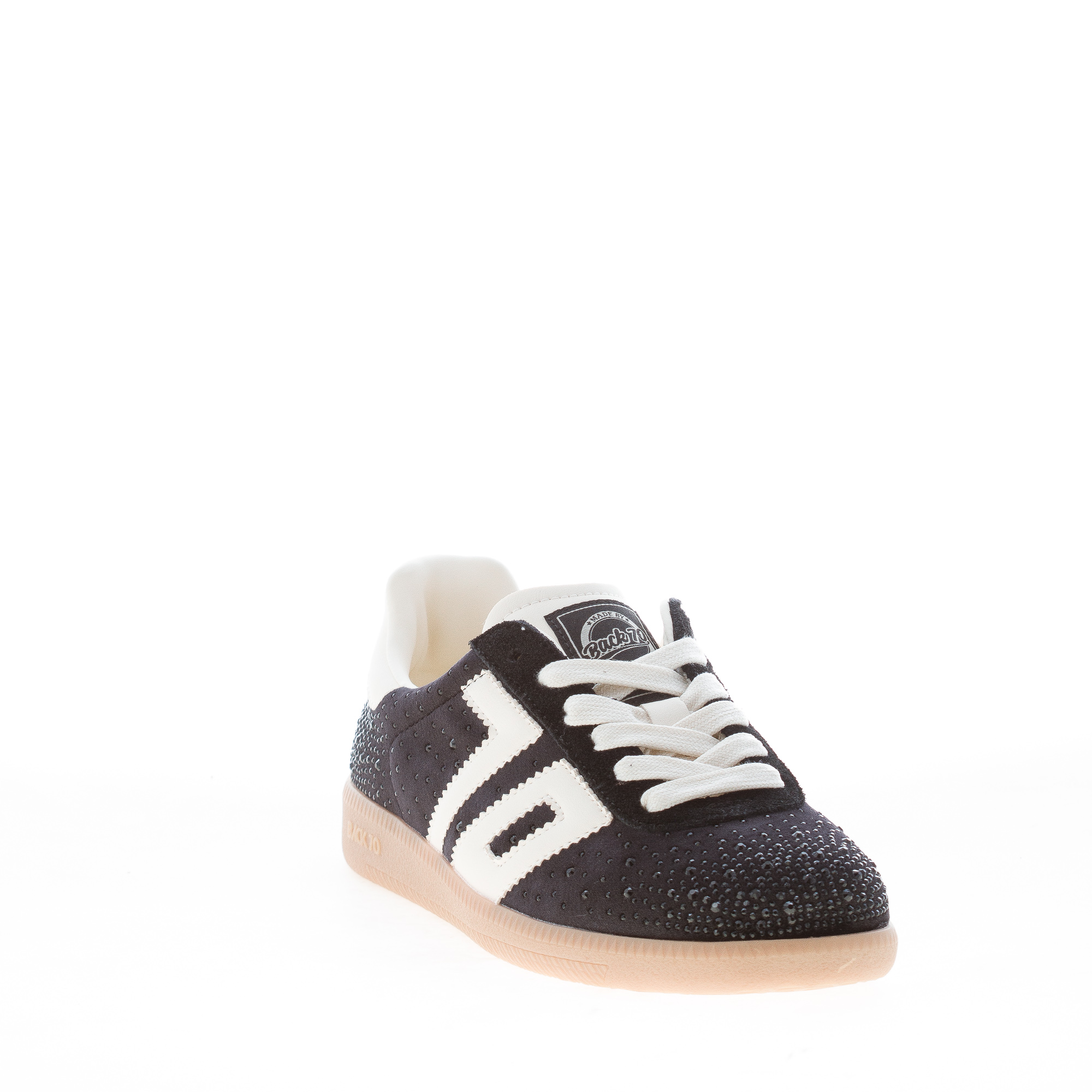 BACK 70 donna sneaker Cloud Star 101 in velluto BLACK BUTTER con strass - immagine 2