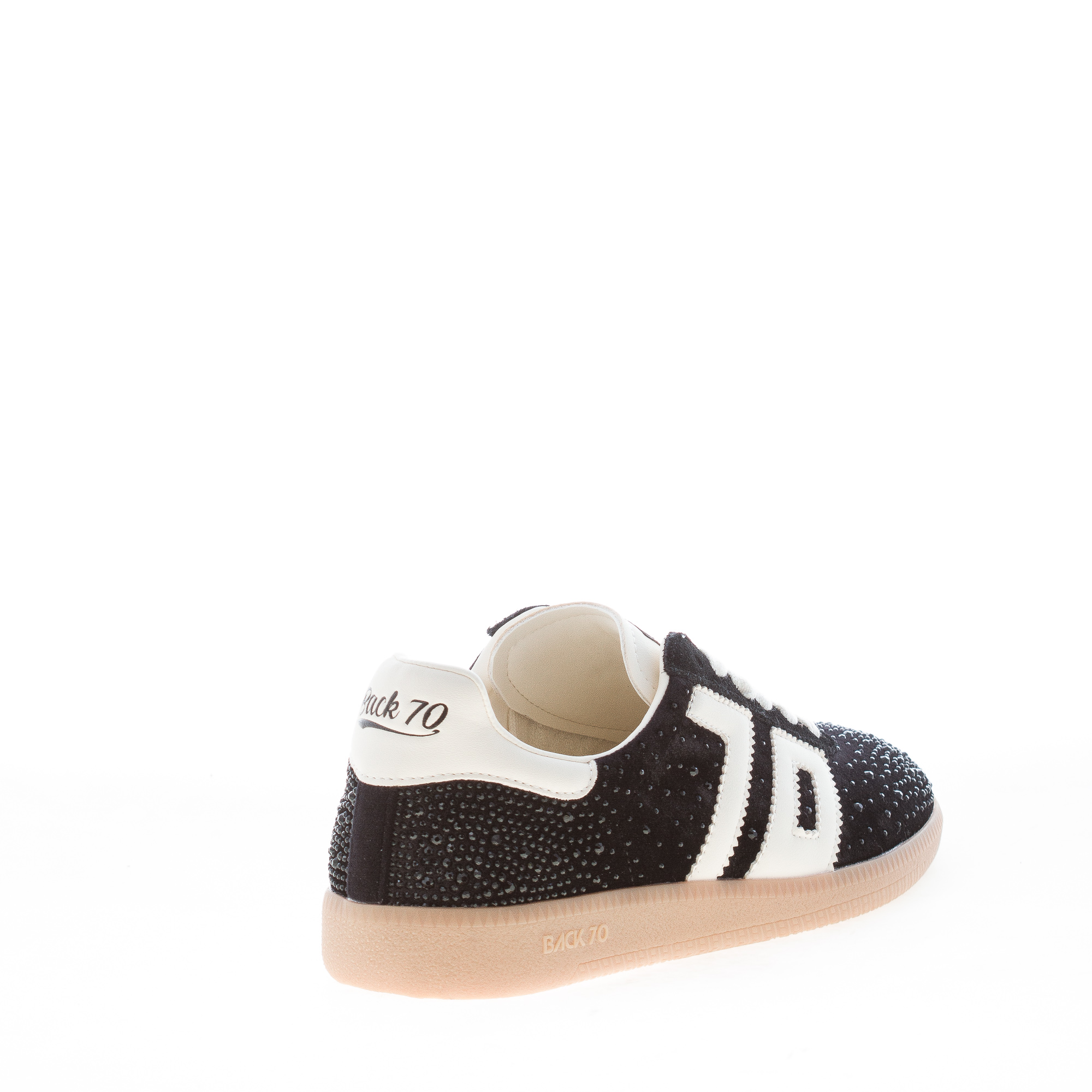 BACK 70 donna sneaker Cloud Star 101 in velluto BLACK BUTTER con strass - immagine 3