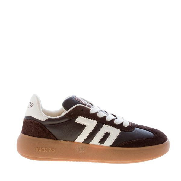 BACK 70 donna sneaker Brooklyn in nappa e camoscio COFFEE BUTTER
