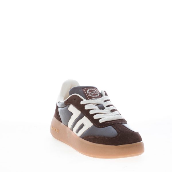 BACK 70 donna sneaker Brooklyn in nappa e camoscio COFFEE BUTTER - immagine 2