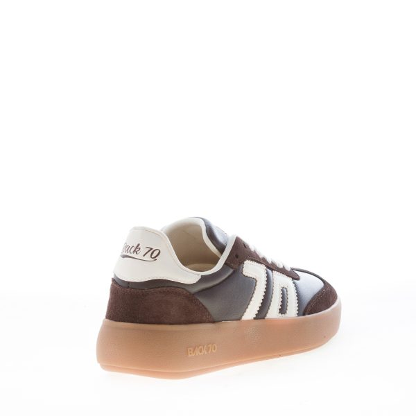 BACK 70 donna sneaker Brooklyn in nappa e camoscio COFFEE BUTTER - immagine 3