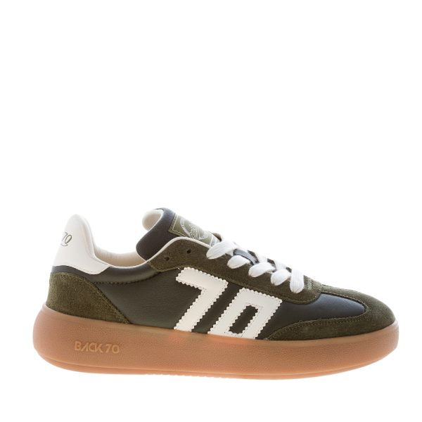 BACK 70 donna sneaker Brooklyn in nappa e camoscio FOREST BUTTER