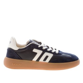 BACK 70 uomo sneaker Brooklyn in nappa e camoscio NAVY BUTTER