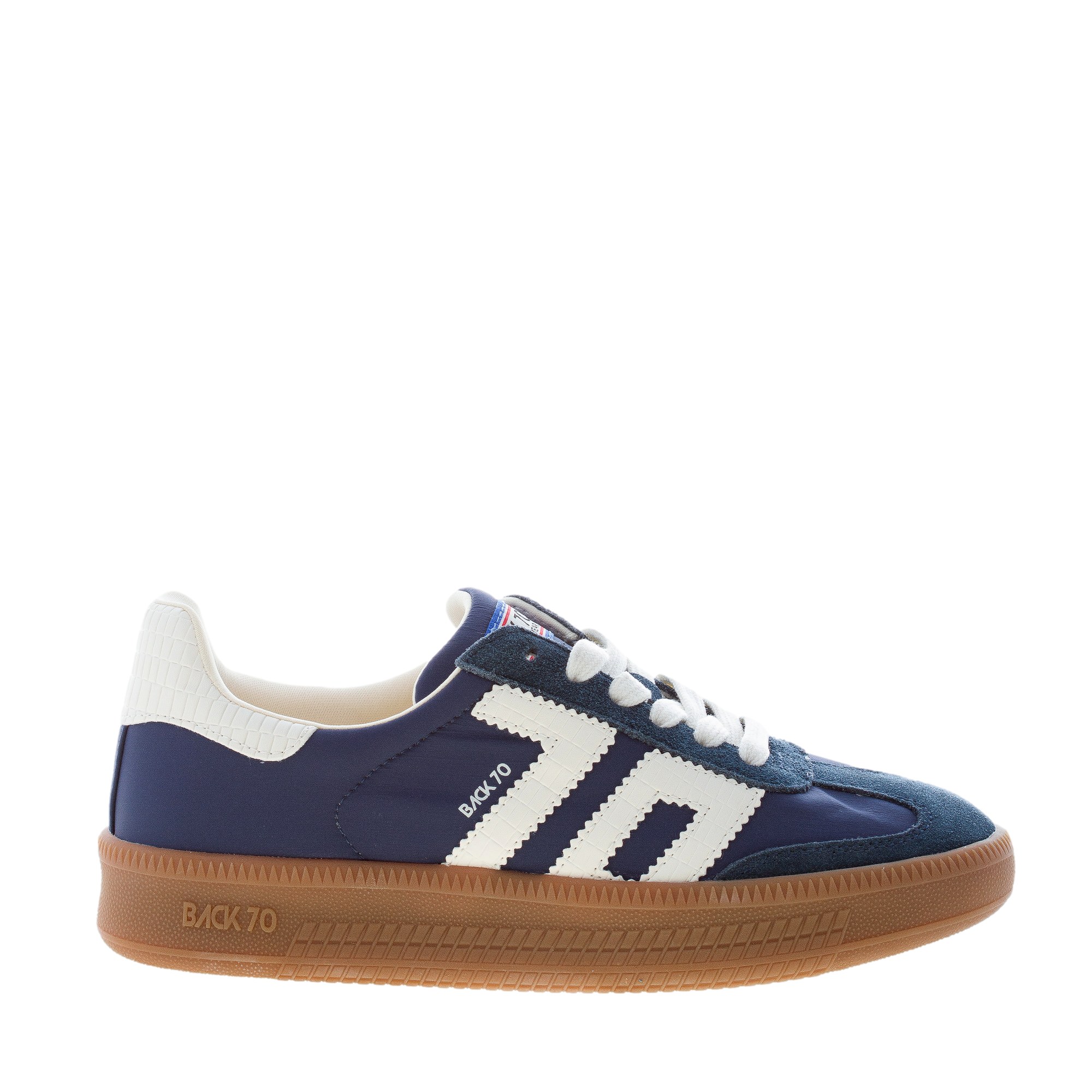 BACK 70 donna sneaker Double in camoscio e nylon BLU NAVY e bianco