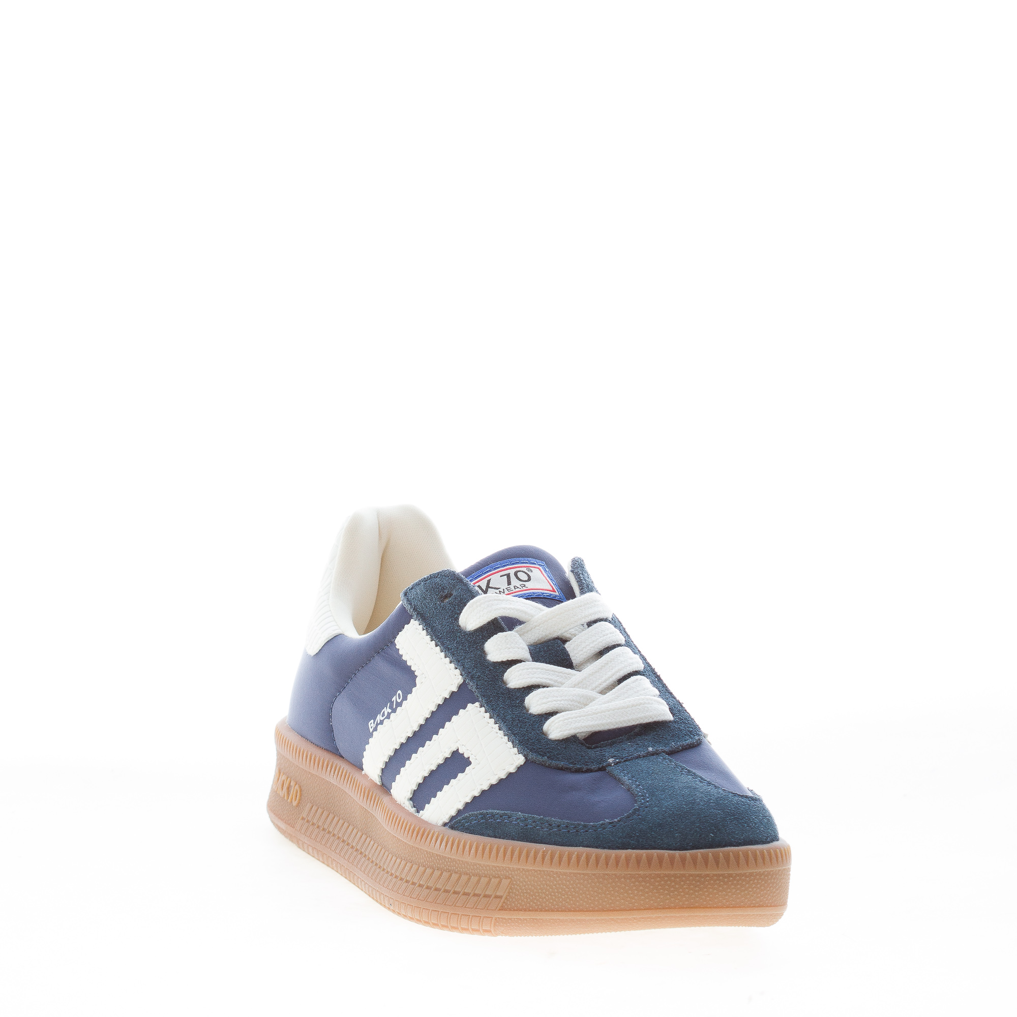 BACK 70 donna sneaker Double in camoscio e nylon BLU NAVY e bianco - immagine 2