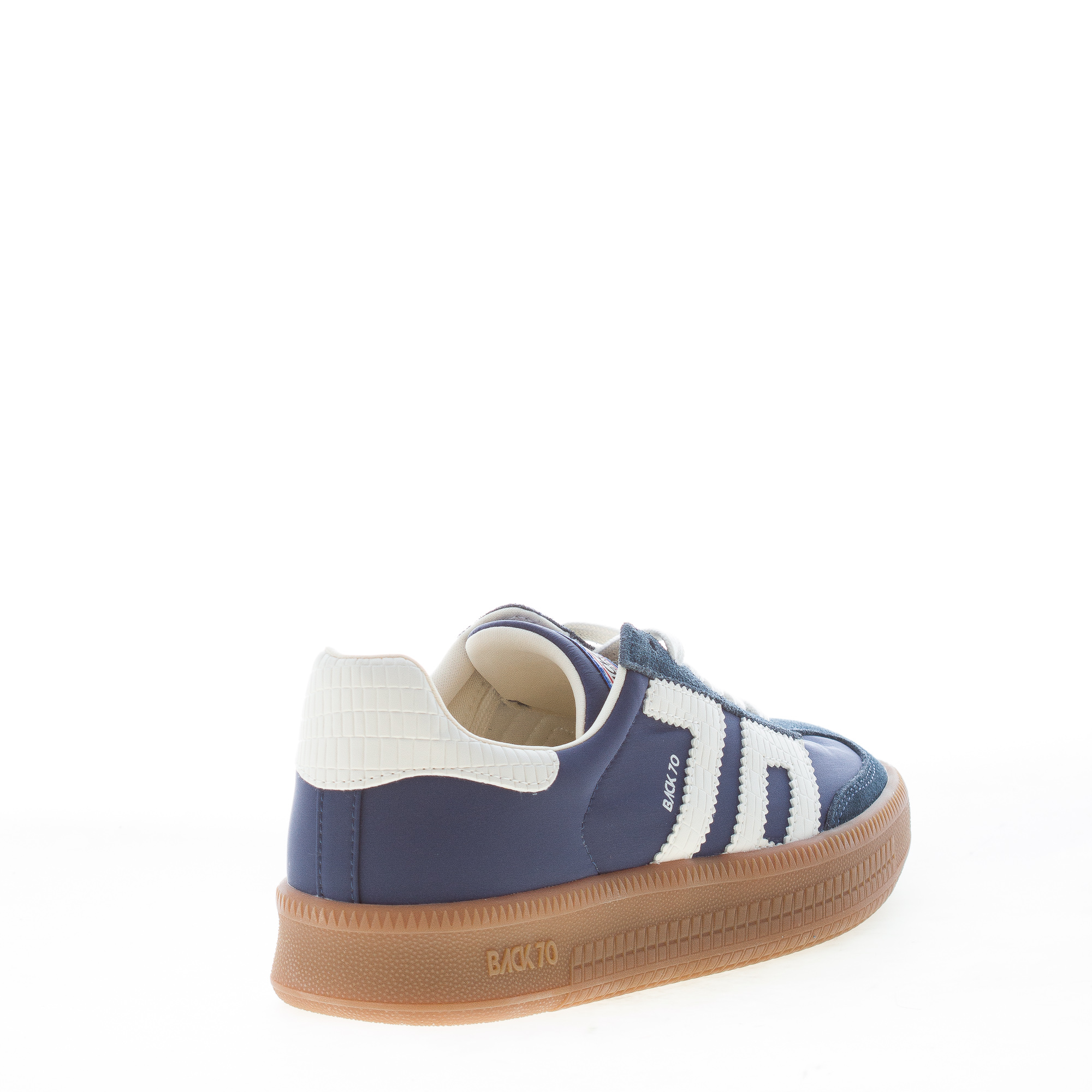 BACK 70 donna sneaker Double in camoscio e nylon BLU NAVY e bianco - immagine 3