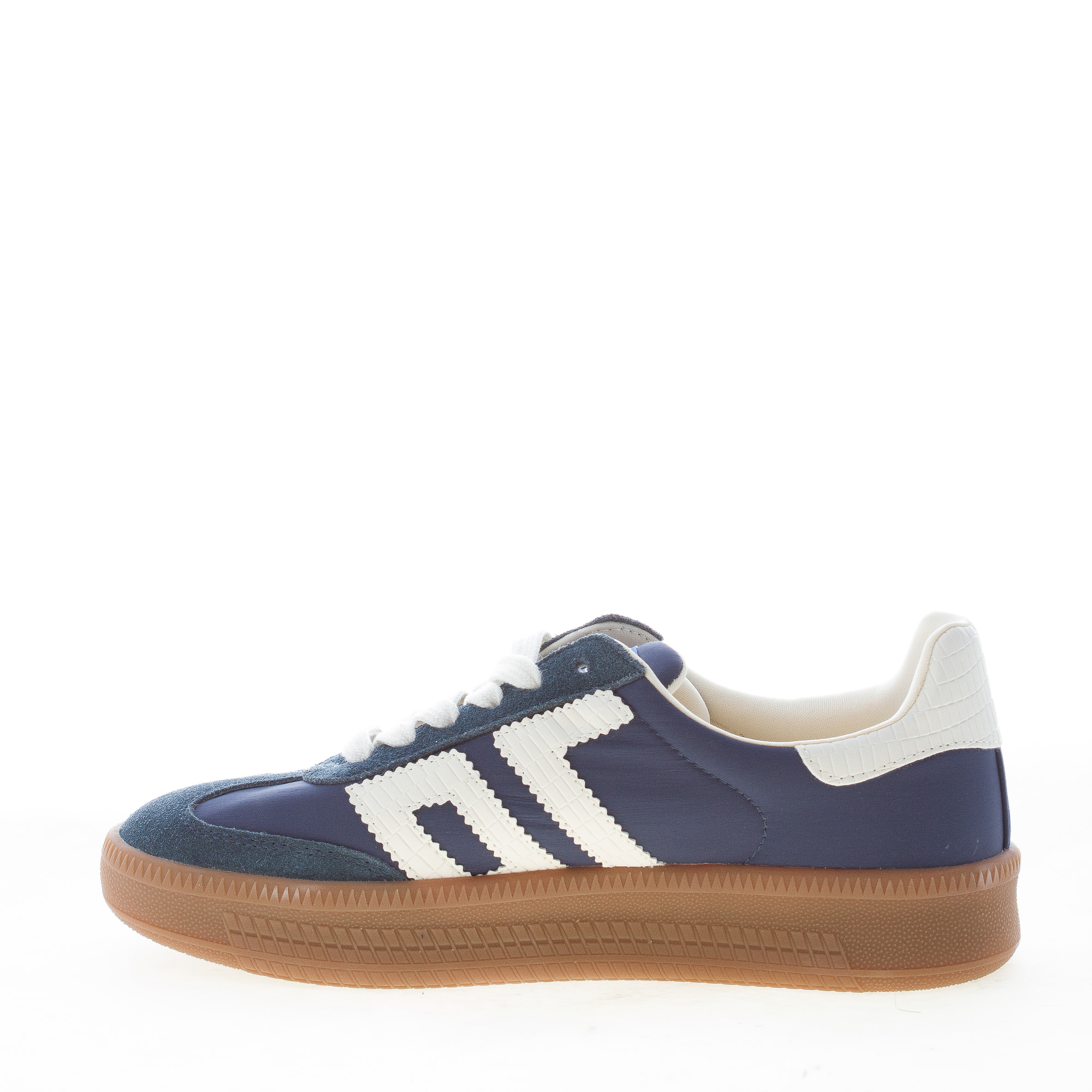 BACK 70 donna sneaker Double in camoscio e nylon BLU NAVY e bianco - immagine 4