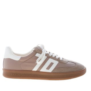 BACK 70 uomo sneaker Double in camoscio e nylon TAUPE e bianco