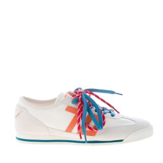BACK 70 donna sneaker Leon in pelle e camoscio BIANCO e arancione