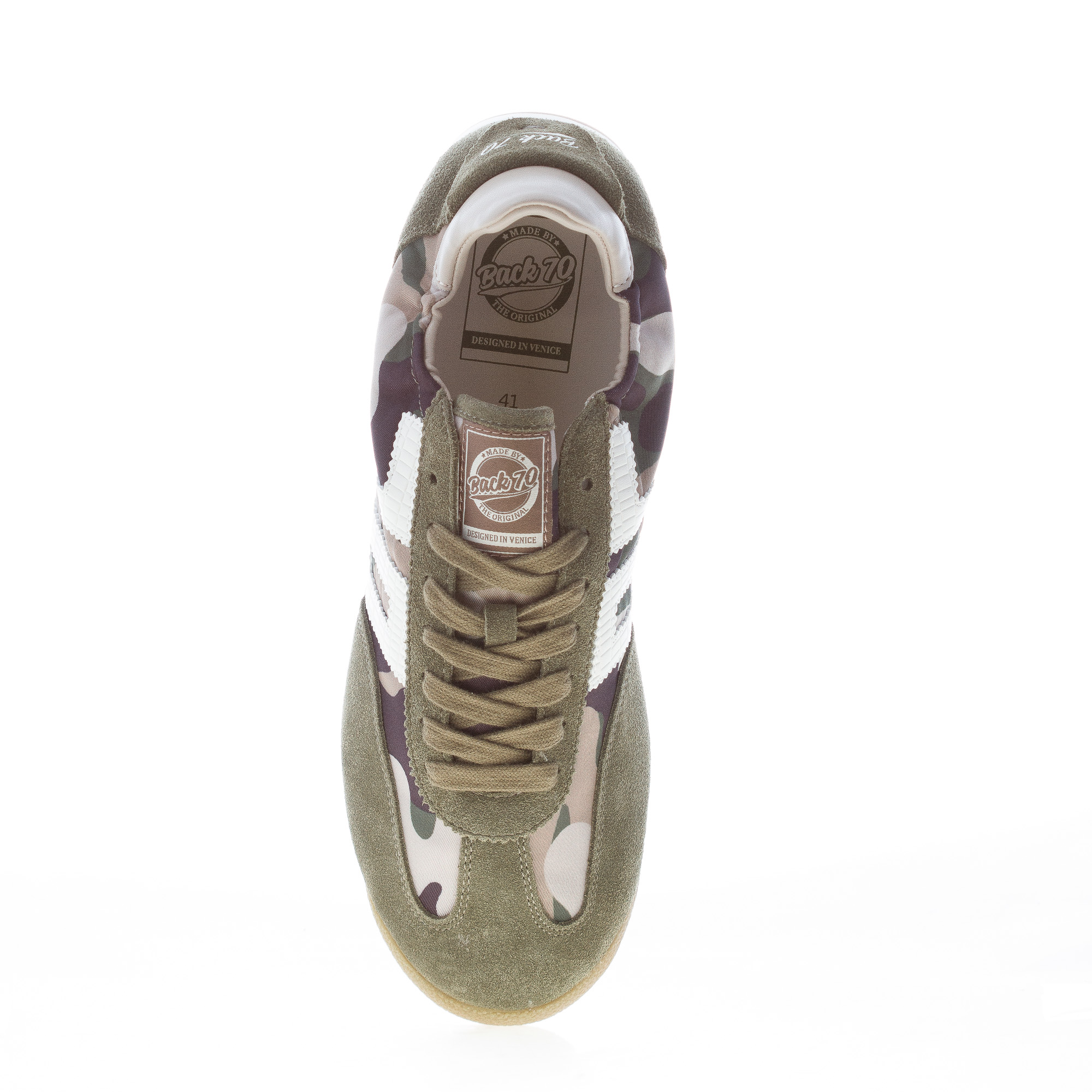 BACK 70 uomo sneaker Rocket in camoscio e nylon VERDE CAMOUFLAGE - immagine 5