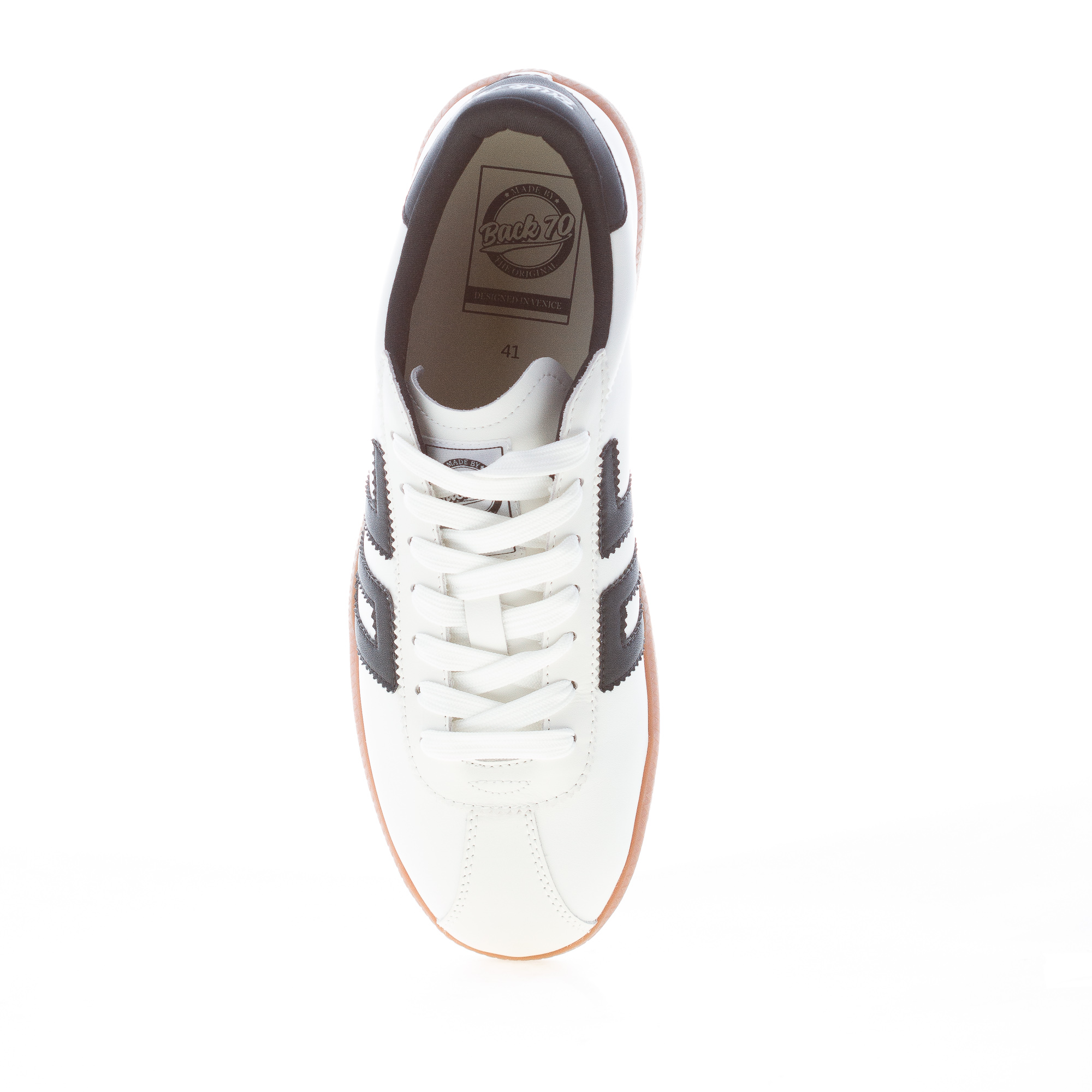BACK 70 uomo sneaker Shelly in pelle BIANCO e NERO - immagine 5